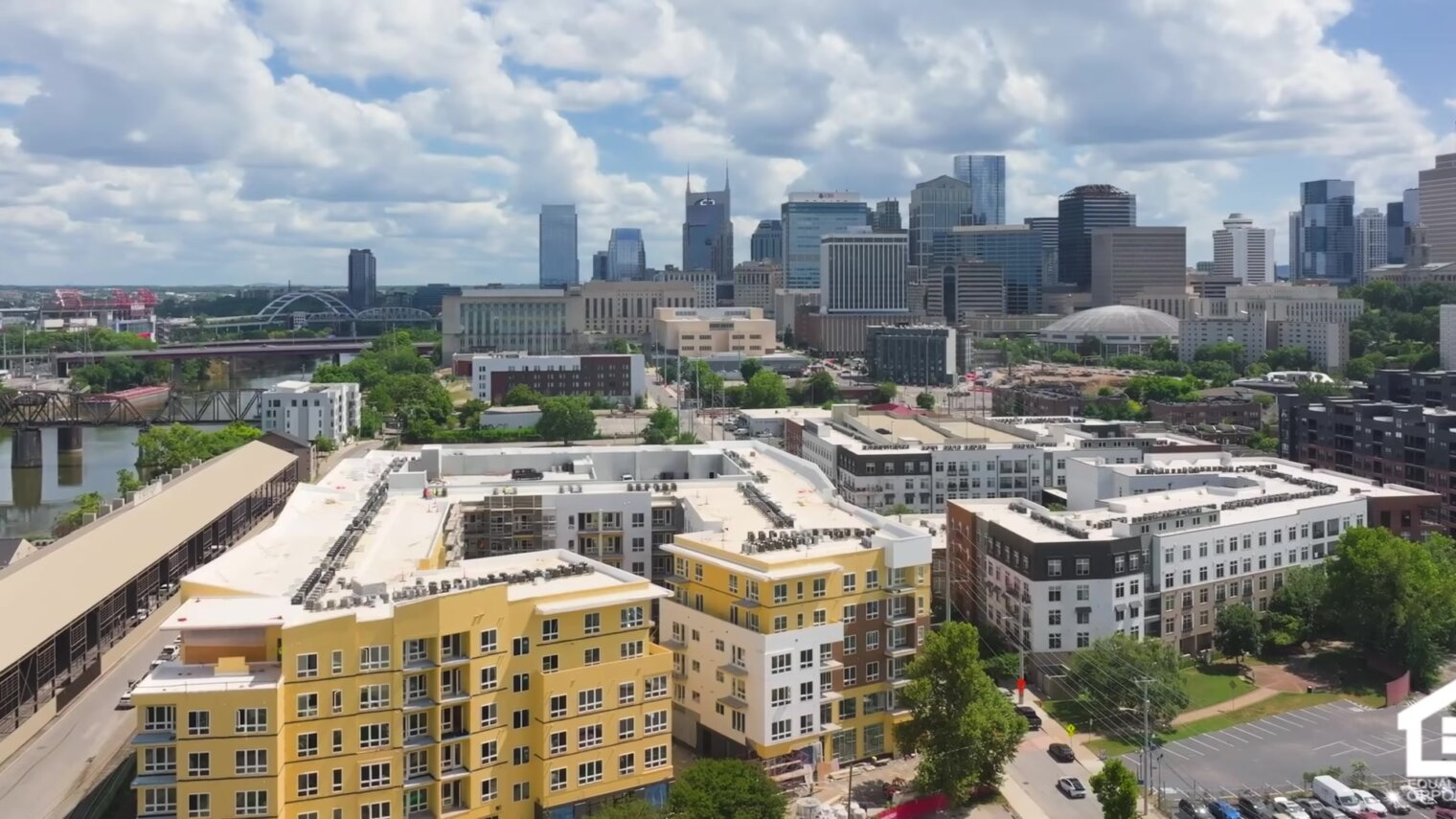 aerial view of chamberlain house nashville apartments for rent